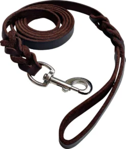Hondenriem - 180cm - Bruin - Gevlochten Leren Hondenriem - 100% Volnerfleer - Hondenriem Leer - Leiband Hond -Dog Supplies 1019x1200 2