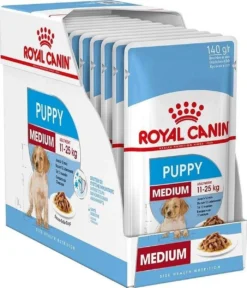 Royal Canin Shn Medium Puppy Pouch - Hondenvoer - 10 X 140 G -Dog Supplies 1029x1200