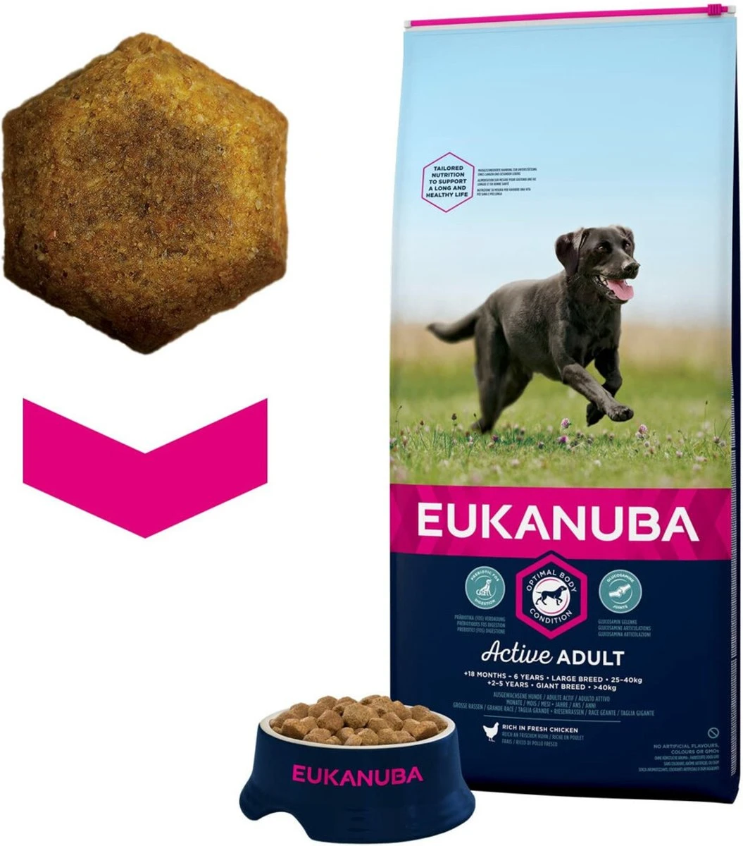Eukanuba Dog Adult - Large Breed - Kip - Hondenvoer - 12 Kg 5 Eukanuba Dog Adult - Large Breed - Kip - Hondenvoer - 12 Kg - Afbeelding 5