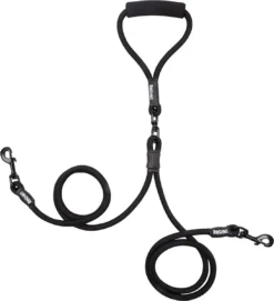 Rebel Petz - Dubbele Verstelbare Hondenriem Voor Twee Honden - Met Draaibare Sluiting En Zacht Handvat - Small En Large - Large (140 Cm Lang, Ø 12 Mm) -Dog Supplies 1094x1200