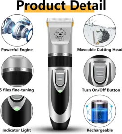 Merkloos Hondentondeuse, Hundeschermaschine / Dog Clippers - Dierenhaartrimmer, Hondentondeuse Kit Hond Verzorging -Dog Supplies 1098x1200