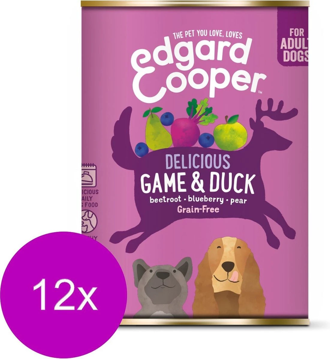 Edgard & Cooper Wild & Eend Blik - Voor Volwassen Honden - Hondenvoer - 12 X 400g 1 Edgard & Cooper Wild & Eend Blik - Voor Volwassen Honden - Hondenvoer - 12 X 400g