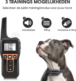 Anti Blafband EN Trainingshalsband In 1 - UNIEK SYSTEEM - 1000m Bereik - 100 Levels - Trainingsband - Antiblafband - Teletac - Geluid En Vibratie/trilling - Grote En Kleine Honden - Volledig Waterdicht - Anti Blafband -Dog Supplies 1131x1200 3