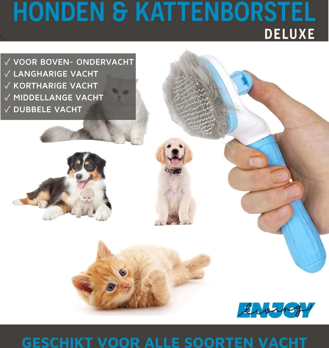 Professionele Kattenborstel/Hondenborstel + BONUS - Bovenvacht | Ondervacht - Langharige | Kortharige - Haarverwijderaar Voor Huisdieren - Kattenkam - Hondenkam 7 Professionele Kattenborstel/Hondenborstel + BONUS - Bovenvacht | Ondervacht - Langharige | Kortharige - Haarverwijderaar Voor Huisdieren - Kattenkam - Hondenkam - Afbeelding 7