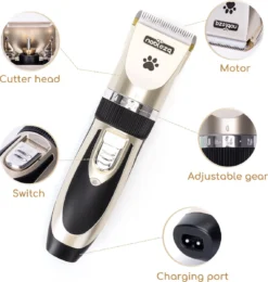 Nobleza B78 - Dieren Tondeuse Set - 4 Opzetkammen - Voor Huisdieren Katten & Honden - Draadloos 10 Nobleza B78 - Dieren Tondeuse Set - 4 Opzetkammen - Voor Huisdieren Katten & Honden - Draadloos -Dog Supplies 1141x1200