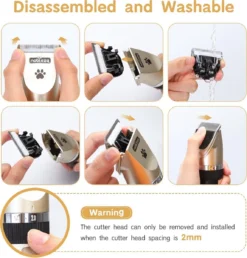 Nobleza Dieren Tondeuse Set - 4 Opzetkammen - Draadloos - Voor Huisdieren Katten & Honden -Dog Supplies 1147x1200