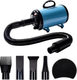 Merkloos Edward&DeVries Professionele Hondenföhn Met 4 Opzetstukken – Waterblazer Voor Honden – Stil Design – Krachtig + Extra Filter & Droogdoek - Blauw -Dog Supplies 1154x1200