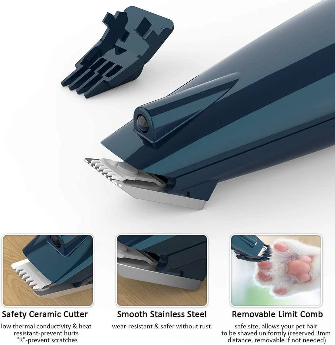 Buxibo Professionele Dieren Tondeuse Set - Tondeuse + Schaar - Voor Huisdieren Honden & Katten - Draadloos - Oplaadbare Pet Trimmer - Precieze Clipper - Low Noise 2 Buxibo Professionele Dieren Tondeuse Set - Tondeuse + Schaar - Voor Huisdieren Honden & Katten - Draadloos - Oplaadbare Pet Trimmer - Precieze Clipper - Low Noise - Afbeelding 2