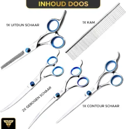 Toivo Schaar Voor Dieren - Zilver - Effileerscharen - Honden Scharenset - Dierenschaar - Set 5 Stuks - Trimscharen - Trimset - Uitdunschaar Hond - Schaar Honden -Dog Supplies 1171x1200 3