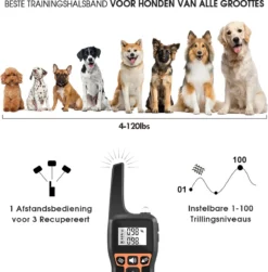 Anti Blafband EN Trainingshalsband In 1 - UNIEK SYSTEEM - 1000m Bereik - 100 Levels - Trainingsband - Antiblafband - Geluid En Vibratie/trilling - Grote En Kleine Honden - Waterdicht - Incl. E-book -Dog Supplies 1179x1200