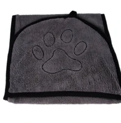 N4dogs – Hondenhanddoek – Honden Handdoek – Microvezel Handdoek – Handdoek Hond – Droogdoek Hond – Dierendeken – Sterk Absorberend – Handdoek Met Zakken - Grijs - 66 X 23 Cm -Dog Supplies 1183x1200 2