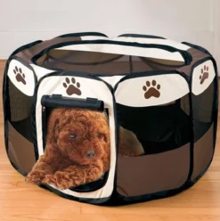 Opvouwbare Puppyren Bruin 90x90x60cm - Puppytent - Dogs&Co 7 Opvouwbare Puppyren Bruin 90x90x60cm - Puppytent - Dogs&Co -Dog Supplies 1196x1200 12