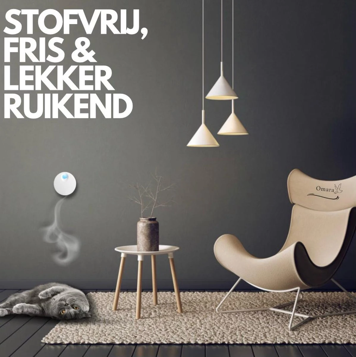 Omara Geurverdrijver – Kattenbak Geurverdrijver – 2023 Model- Oplaadbaar – 100% Krasvrij- Geurverwijderaar- Slimme Sensor 6 Omara Geurverdrijver – Kattenbak Geurverdrijver – 2023 Model- Oplaadbaar – 100% Krasvrij- Geurverwijderaar- Slimme Sensor - Afbeelding 6