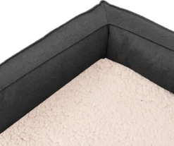 VidaXL Hondenbed Ergonomisch Linnen-look 60x42 Cm Fleece Donkergrijs -Dog Supplies 1200x1005 1