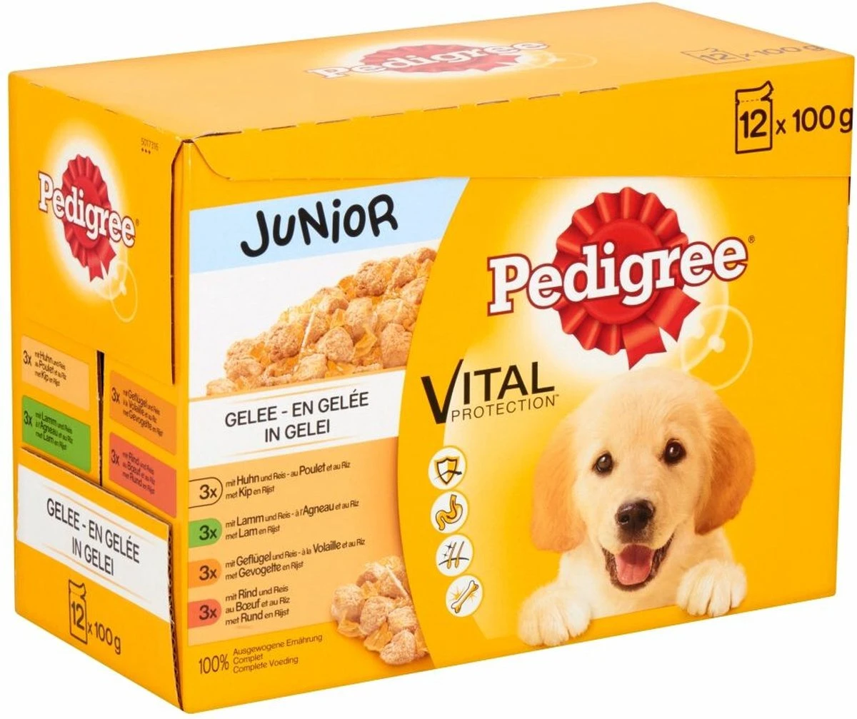 Pedigree - In Gelei - Junior - 12x100 G - Multipack Maaltijdzakjes 1 Pedigree - In Gelei - Junior - 12x100 G - Multipack Maaltijdzakjes