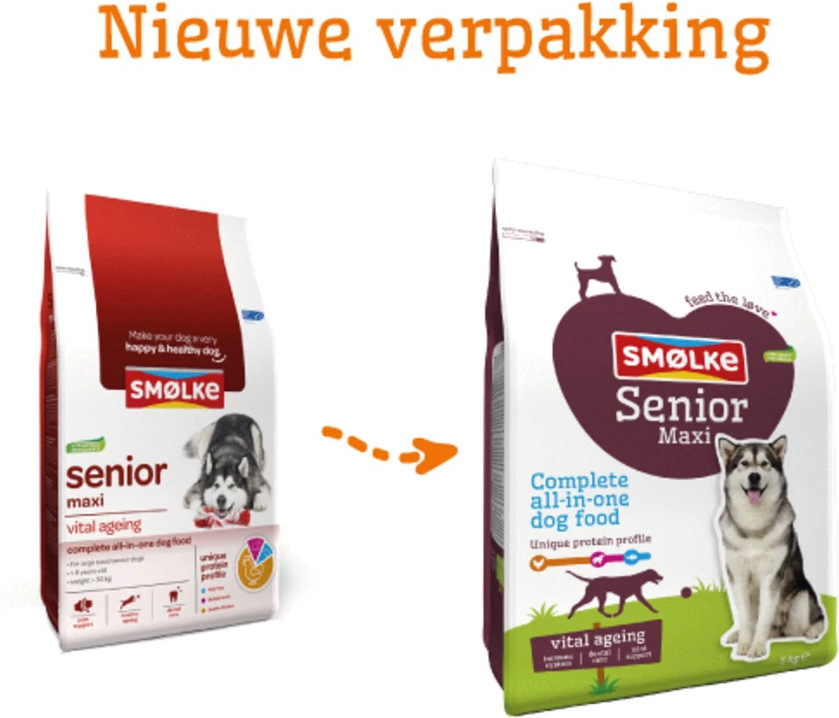 Smolke Senior Maxi - Kip - Hondenvoer - 12 Kg 2 Smolke Senior Maxi - Kip - Hondenvoer - 12 Kg - Afbeelding 2