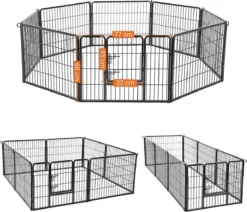 Transformeerbare Hondenren - Dieromheining Van 60 Cm Hoog En 210 Cm Diagonaal - Zwart -Dog Supplies 1200x1031