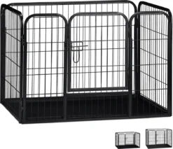 Relaxdays Puppyren - Hondenren - Puppykennel - Konijnenren - Bodem - Metaal - Div. Grootte - M