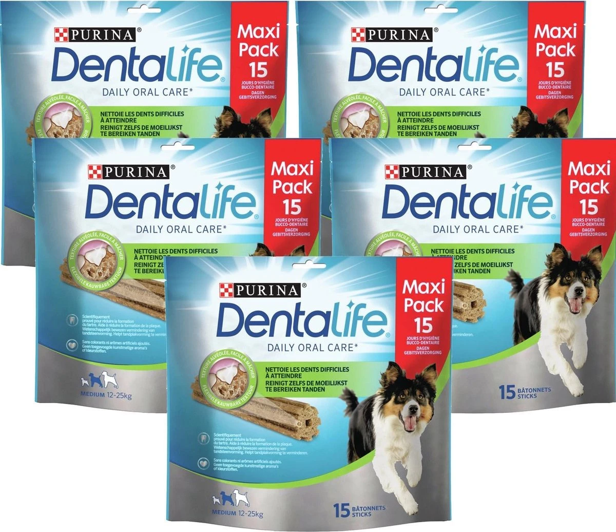 Dentalife Daily Oral Care Maxi Pack - Hondensnack M - 75 Stuks 1 Dentalife Daily Oral Care Maxi Pack - Hondensnack M - 75 Stuks