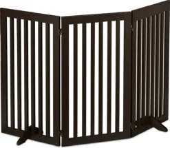 Relaxdays Veiligheidshekje Hout - 92 Cm Hoog - Hondenhek - Inklapbaar - Bruin - 3 Panelen