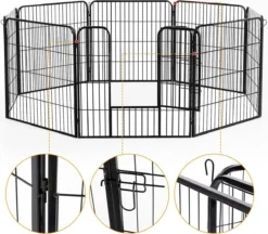 Merkloos Hondenren - Puppyren - Hondenkennel - 8 Kennelpanelen - Staal - 80 Cm Hoog - 640 Cm Omtrek - Uitbreidbaar -Dog Supplies 1200x1051 1