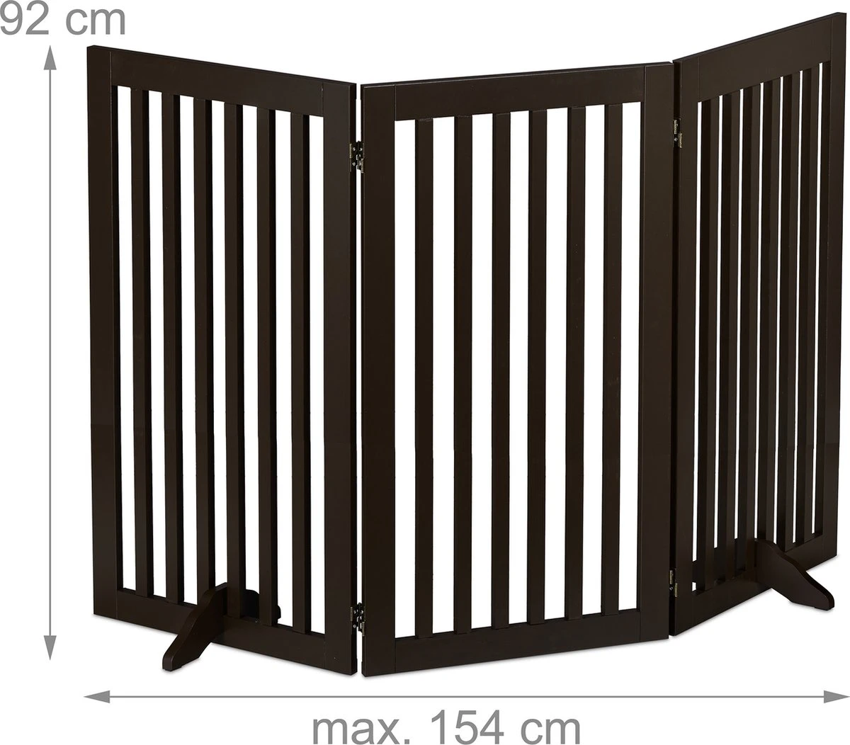 Relaxdays Veiligheidshekje Hout - 92 Cm Hoog - Hondenhek - Inklapbaar - Bruin - 3 Panelen 6 Relaxdays Veiligheidshekje Hout - 92 Cm Hoog - Hondenhek - Inklapbaar - Bruin - 3 Panelen - Afbeelding 6