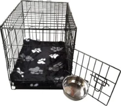 Benchkussen Teddy Zwart Voetprint - Maat 4 - 90x60 CM