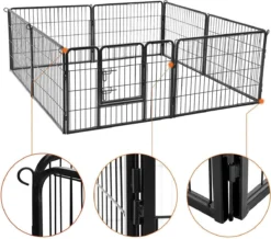 Transformeerbare Hondenren - Dieromheining Van 60 Cm Hoog En 210 Cm Diagonaal - Zwart -Dog Supplies 1200x1059