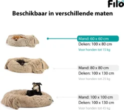 Filo Hondenmand 60cm Met Deken & Rits – Crème – Geschikt Als Kattenmand - Fluffy Donut Hondenbed Lichtbruin - Honden Mand & Bed – Hondenkussen – Kussen Hond – Katten Mand -Dog Supplies 1200x1068 3
