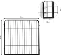 Merkloos Hondenren - Puppyren - Hondenkennel - 8 Kennelpanelen - Staal - 80 Cm Hoog - 640 Cm Omtrek - Uitbreidbaar -Dog Supplies 1200x1092 1