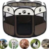 Opvouwbare Puppyren Bruin 90x90x60cm - Puppytent - Dogs&Co