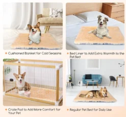 Nobleza Fluffy Benchkussen - Dierenkussen - Hondenkussen - Kattenkussen - Benchmat - Dierenmat - Hondenmat - Kattenmat - Crème - Maat L -Dog Supplies 1200x1118 4