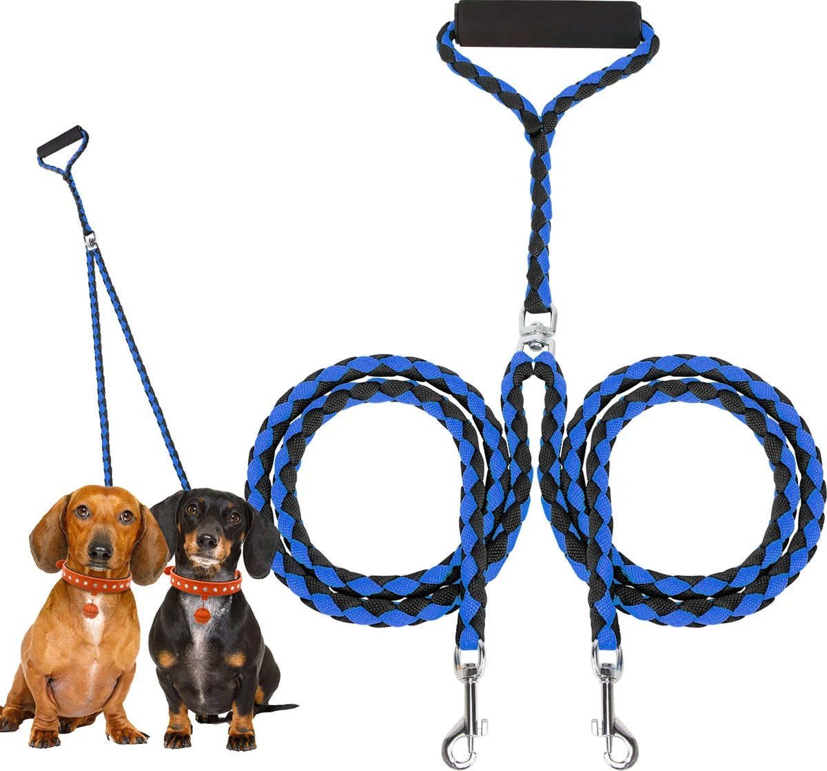 KCMultisupplies Dubbele Hondenriem Voor 2 Honden - Duo Hondenlijn Voor Hond - 120cm - Hondenleiband Riem 1 KCMultisupplies Dubbele Hondenriem Voor 2 Honden - Duo Hondenlijn Voor Hond - 120cm - Hondenleiband Riem