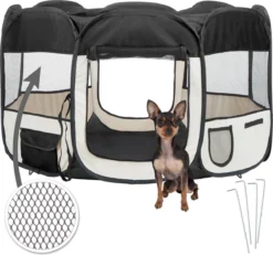 Dailyibed Opvouwbare Puppyren - Zwart - 115x115x58 Cm - Incl. Draagtas - Incl. Voederbak 15 Dailyibed Opvouwbare Puppyren - Zwart - 115x115x58 Cm - Incl. Draagtas - Incl. Voederbak -Dog Supplies 1200x1120 5