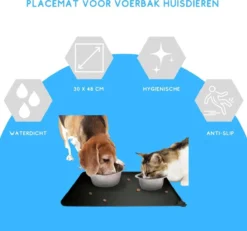 Winkrs - Placemat Voor Voerbak Van Hond Of Kat Huisdieren - Zwart Siliconen Waterdicht -Dog Supplies 1200x1124 4