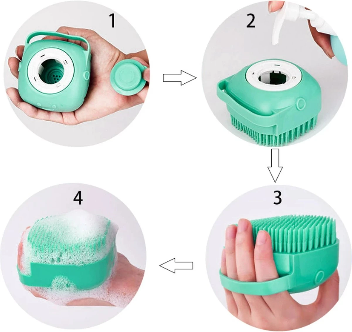 Merkloos Siliconenborstel - Massage Borstel - Silicone Massage Brush - Shampoo Borstel – Lichaamsverzorging - Scrubborstel - Badborstel - Huisdieren - Hond/Kat 2 Merkloos Siliconenborstel - Massage Borstel - Silicone Massage Brush - Shampoo Borstel – Lichaamsverzorging - Scrubborstel - Badborstel - Huisdieren - Hond/Kat - Afbeelding 2