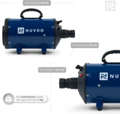 Nuvoo Professionele Hondenföhn / Waterblazer / Hondenborstel Met 3 Opzetstukken - Verstelbare Vermogen Tot 2200W - Warme / Koude Stand - Blauw 12 Nuvoo Professionele Hondenföhn / Waterblazer / Hondenborstel Met 3 Opzetstukken - Verstelbare Vermogen Tot 2200W - Warme / Koude Stand - Blauw -Dog Supplies 1200x1140 5