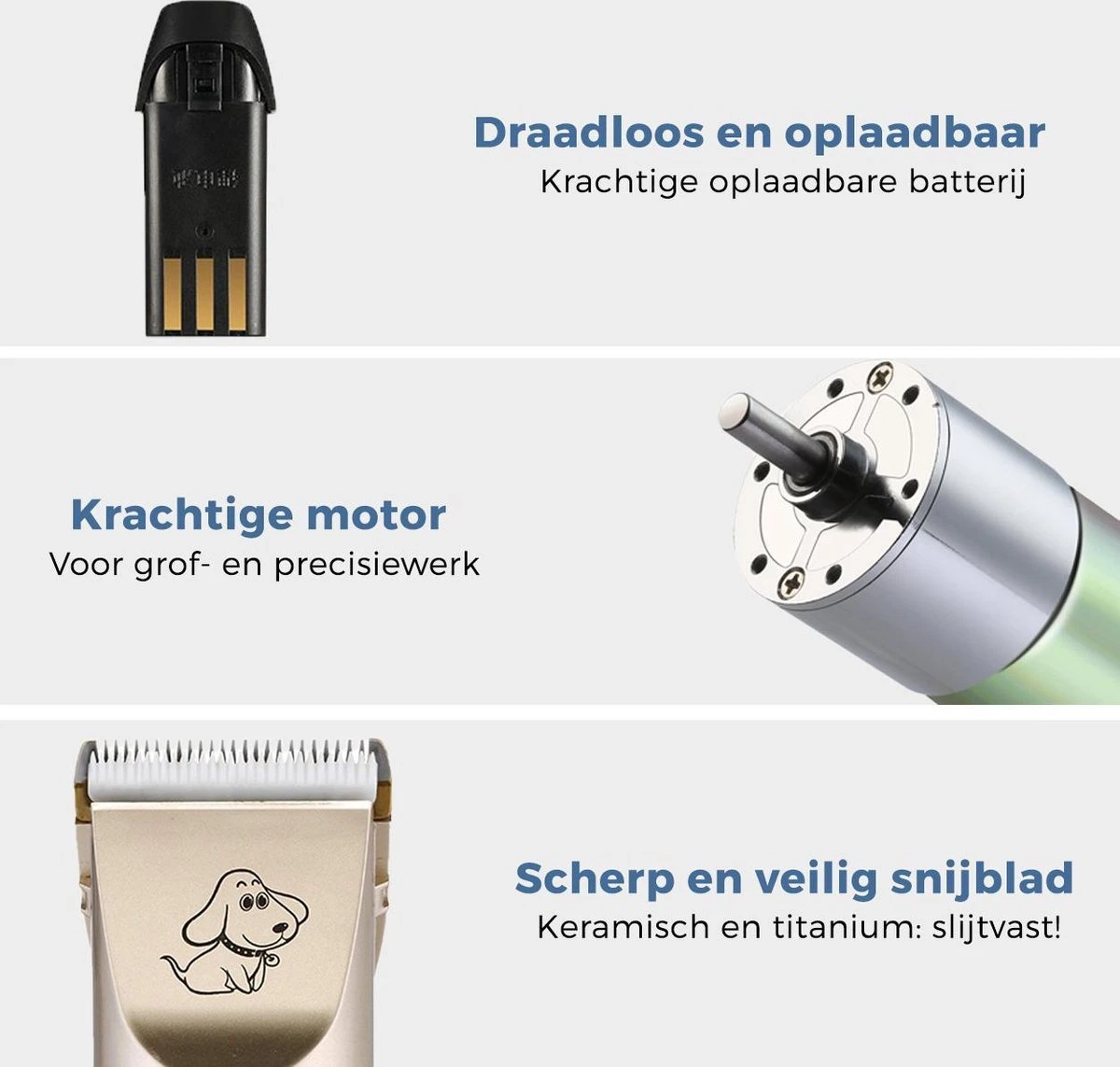 LifeGoods Hondentondeuse - Voor Katten En Honden - Complete Set - 5 Standen - Draadloos - Oplaadbaar - Goud/Zwart 5 LifeGoods Hondentondeuse - Voor Katten En Honden - Complete Set - 5 Standen - Draadloos - Oplaadbaar - Goud/Zwart - Afbeelding 5