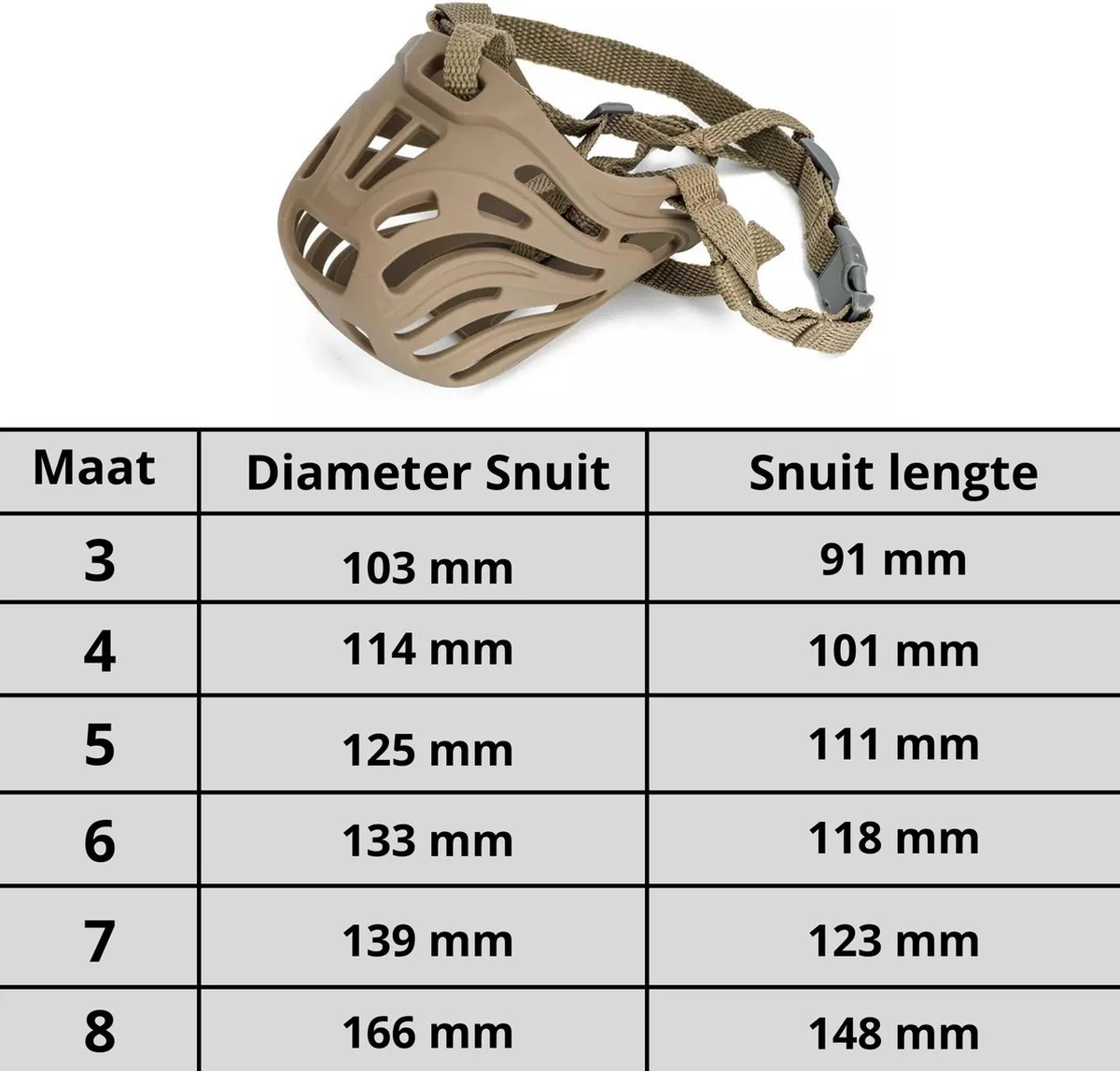 XtraSafe Muilkorf Voor Kleine Honden - Beige - Maat 4 - Verstelbaar 4 XtraSafe Muilkorf Voor Kleine Honden - Beige - Maat 4 - Verstelbaar - Afbeelding 4