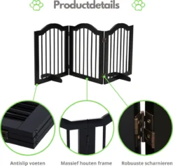Paws & Claws - Hondenhek –Deurhekje - Dog Barrier - 154,5 X 61 Cm - Opvouwbaar - Zwart -Dog Supplies 1200x1149 3
