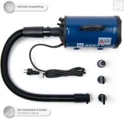 Nuvoo Professionele Hondenföhn / Waterblazer / Hondenborstel Met 3 Opzetstukken - Verstelbare Vermogen Tot 2200W - Warme / Koude Stand - Blauw 16 Nuvoo Professionele Hondenföhn / Waterblazer / Hondenborstel Met 3 Opzetstukken - Verstelbare Vermogen Tot 2200W - Warme / Koude Stand - Blauw -Dog Supplies 1200x1153 8