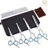 Professionele Hondenscharen Set - Extra Veilige Grooming Set - Trimscharen Voor Honden - Knipschaar - Effileerschaar / Uitdunschaar - Gebogen Schaar Met Ronde Punt - Precisieschaar - Hondenverzorging - Inclusief Kam, 2 Haarclips En Luxe Opbergdoos
