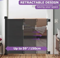 Caedentes - Hondenhek – Inrolbaar – Dierenhek -tot 150cm Uitrolbaar – Zwart -Dog Supplies 1200x1154 4