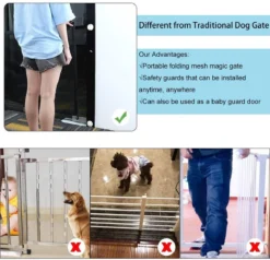 Merkloos ACE Pets – Oprolbaar Hondenrek Voor Binnen - Traphekje Hond Zonder Boren - Veiligheidshek Deurhekje - 180 X 72 Cm - Zwart -Dog Supplies 1200x1157 5