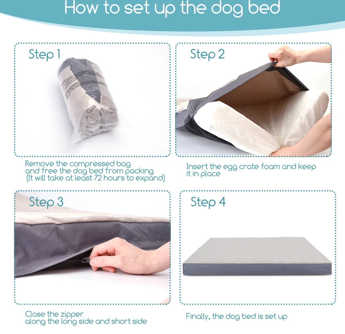 Nobleza Orthopedische Hondenkussen Wasbaar - Hondenbed - Maat L: 90 X 70 X 8 Cm - Grijs 1 Nobleza Orthopedische Hondenkussen Wasbaar - Hondenbed - Maat L: 90 X 70 X 8 Cm - Grijs