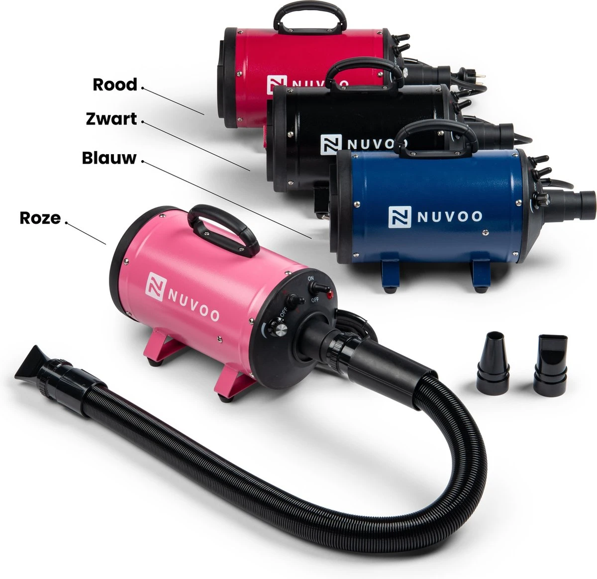 Nuvoo Professionele Hondenföhn / Waterblazer / Hondenborstel Met 3 Opzetstukken - Verstelbare Vermogen Tot 2200W - Warme / Koude Stand - Blauw 10 Nuvoo Professionele Hondenföhn / Waterblazer / Hondenborstel Met 3 Opzetstukken - Verstelbare Vermogen Tot 2200W - Warme / Koude Stand - Blauw - Afbeelding 10