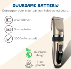 Pawwy Dieren Tondeuse Set Draadloos Voor Honden En Katten – Voor Dikke Vacht - Hondentondeuse – Hondentrimmer - Scheerapparaat - Goud -Dog Supplies 1200x1165 2