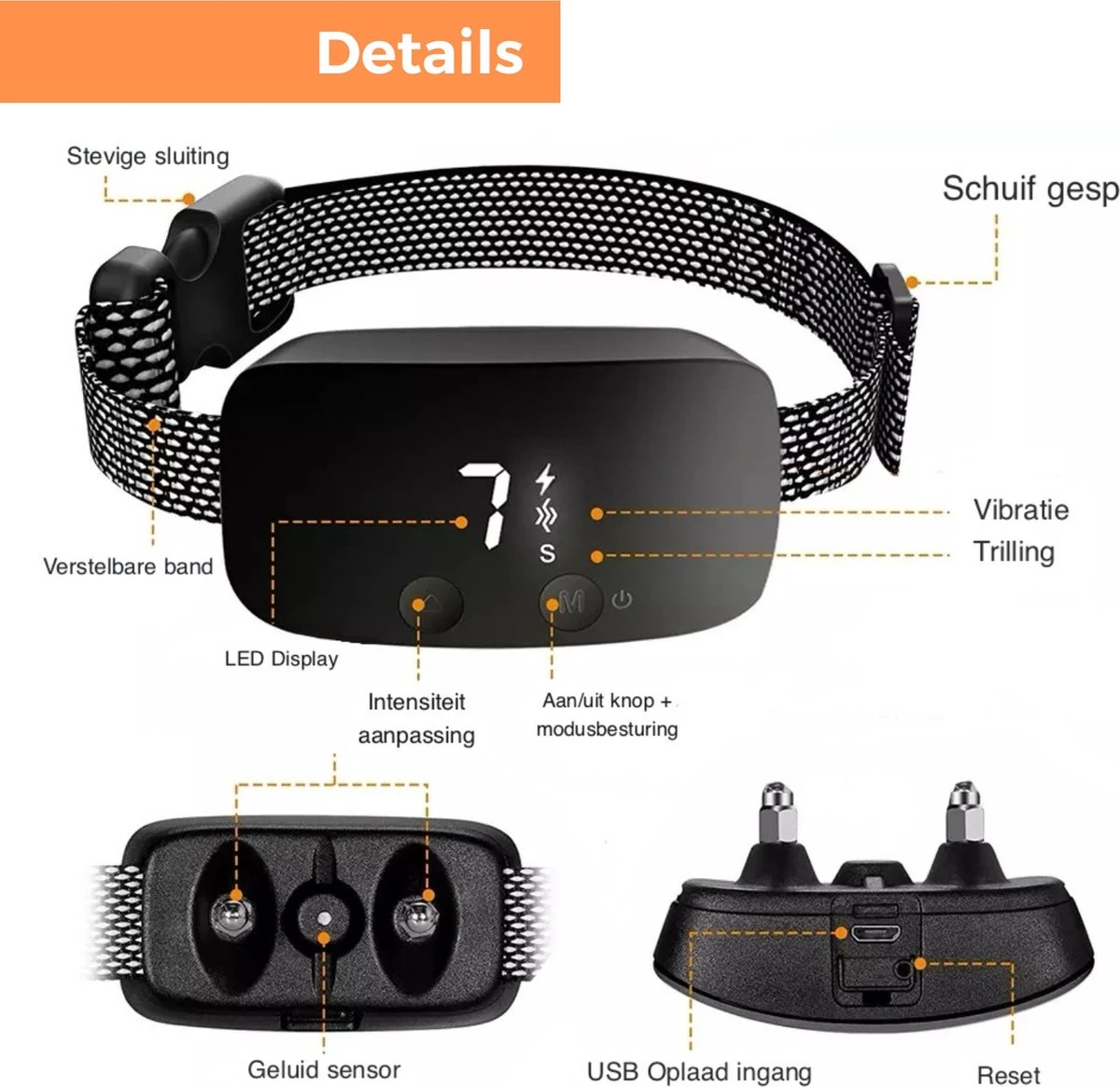 Amaeze Anti Blafband - Opvoedingshalsband Zonder Schok En Diervriendelijk – Blafband Voor Honden – Opvoedingshalsbanden - Voor Kleine En Grote Honden - Antiblafband Zonder Schok Waterdicht - Oplaadbaar - Vibratie En Audio 2 Amaeze Anti Blafband - Opvoedingshalsband Zonder Schok En Diervriendelijk – Blafband Voor Honden – Opvoedingshalsbanden - Voor Kleine En Grote Honden - Antiblafband Zonder Schok Waterdicht - Oplaadbaar - Vibratie En Audio - Afbeelding 2