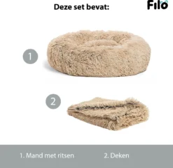 Filo Hondenmand 60cm Met Deken & Rits – Crème – Geschikt Als Kattenmand - Fluffy Donut Hondenbed Lichtbruin - Honden Mand & Bed – Hondenkussen – Kussen Hond – Katten Mand -Dog Supplies 1200x1170 5