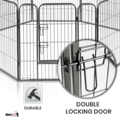 MaxxPet Puppyren - Hondenbench - Hondenren- Puppyren Met 8 Kennelpanelen - Staal -80 X 80 Cm Ø 210 Cm -Dog Supplies 1200x1172 7